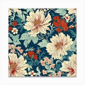 Floral Pattern, Ruffled Hem And Floral Liberty Print Pattern 1 Canvas Print