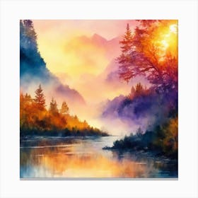 Sunset By The River 2 Canvas Print