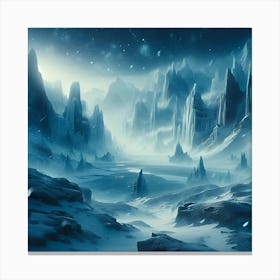 An Icy Wasteland Where Snow Storms Rage Endlessly And Temperatures Are Always Below Freezing Point Canvas Print