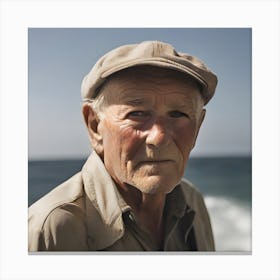 Old Man On The Beach Canvas Print