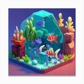 3d Fish Tank Canvas Print