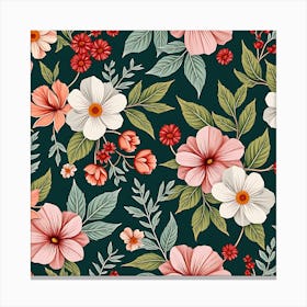 Floral Seamless Pattern Canvas Print