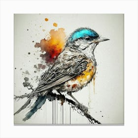 Watercolor Bird Canvas Print