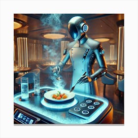 A Futuristic Sci Fi Restaurant Scene Featuring A Canvas Print