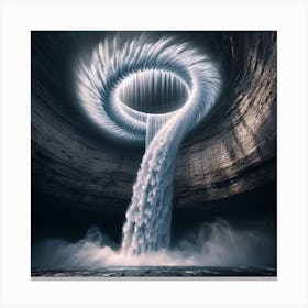 Waterfall In The Cave Canvas Print