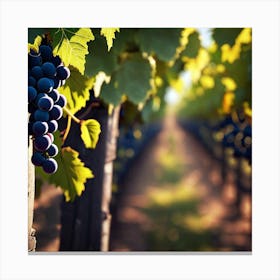 Grapes In A Vineyard Canvas Print
