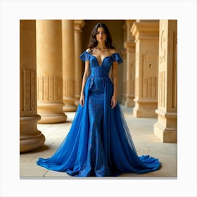 Blue Evening Dress 5 Canvas Print