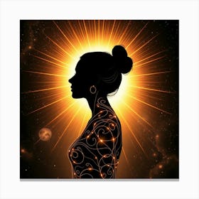 Silhouette Of A Woman Canvas Print