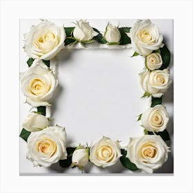 White Roses Frame 8 Canvas Print