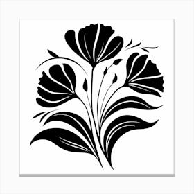 Black And White Flowers 9 Canvas Print