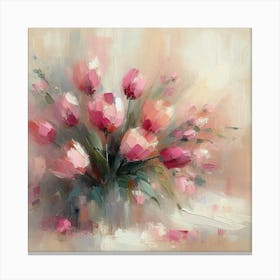 Abstract of pink tulips 2 Canvas Print