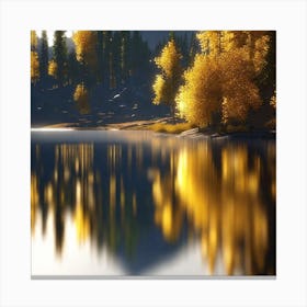 Autumn Trees Reflected In A Lake Canvas Print