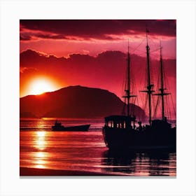 Sunset At The Beach 250 Canvas Print