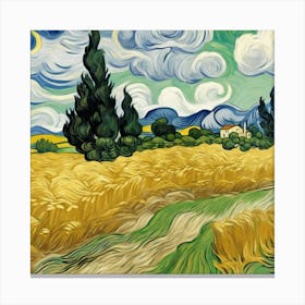 Wheat Fields By Van Gogh Canvas Print