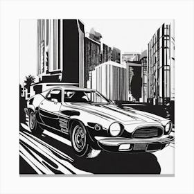 Classic Car In The City Canvas Print