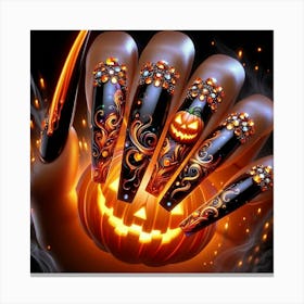 Halloween Nail Art Canvas Print