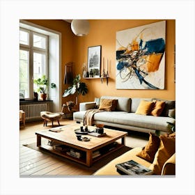 Yellow Living Room Canvas Print