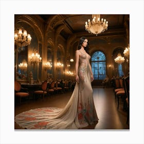 Woman In A Wedding Dress Canvas Print