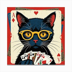 Cat Playing Cards 6 Canvas Print