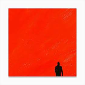 Silhouette Of A Man Walking 1 Canvas Print