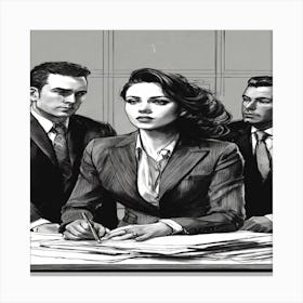 Man And Woman In Business Suits Canvas Print