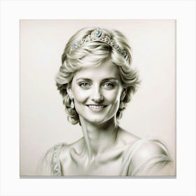 Chalk Painting Of Princess Diana Canvas Print