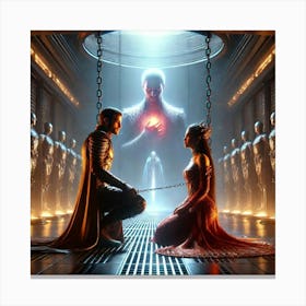 A Cinematic Sci Fi Scene Depicting Queen Sorath S Canvas Print