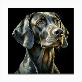 Black Dog Portrait With Brown Eyes 1 Canvas Print