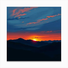 Sunset In The Mountains 11 Canvas Print