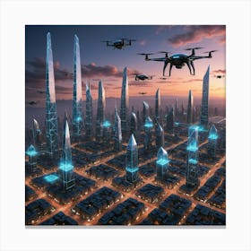 Futuristic Cityscape 18 Canvas Print