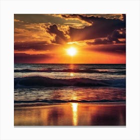 Sunset At The Beach 203 Canvas Print