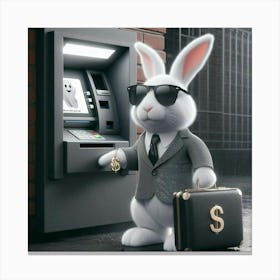 Bunny With Money Canvas Print