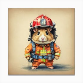 Firefighter Canvas Art Canvas Print