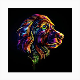 Neon Dog Head 3 Toile