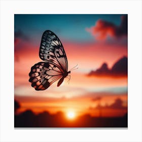 Butterfly At Sunset 1 Canvas Print