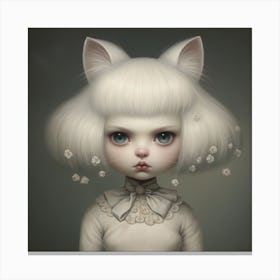 Little White Cat Canvas Print