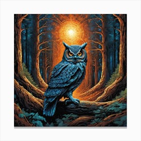 Owl In The Forest 37 Canvas Print