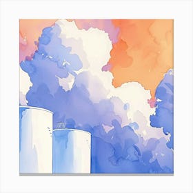 Watercolor Of A Sky Canvas Print