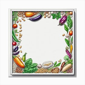 Vegetables In A Frame Canvas Print