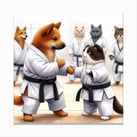Animal karate school Canvas Print