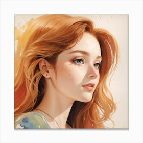 Girl With Red Hair Canvas Print