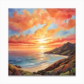 Sunset At The Beach Canvas Print