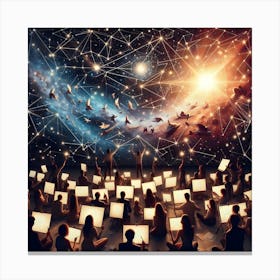 Group Of People In Space Canvas Print