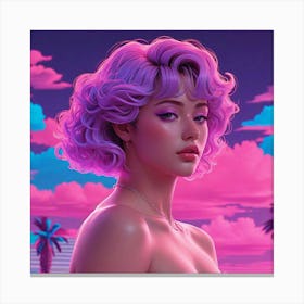 Girl With Pink Hair 1 Canvas Print