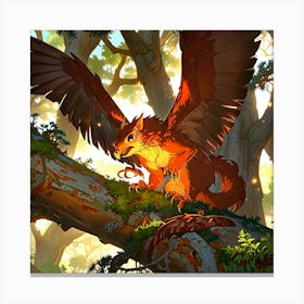 Eagle In The Forest 2 Canvas Print