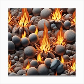 Flames On Rocks Canvas Print