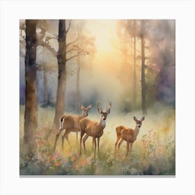 Deer In The Woods 2 Canvas Print