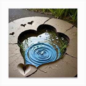 Heart Shaped Puddle 1 Canvas Print