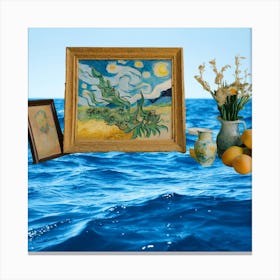 Vincent Van Gogh - The Starry Night on the wave of the sea modern art Canvas Print
