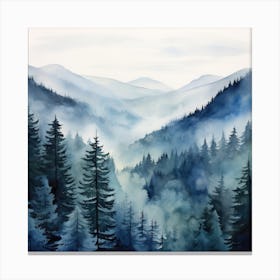 Watercolor Of Mountains 1 Canvas Print